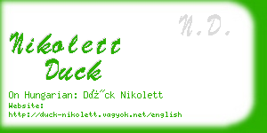 nikolett duck business card
